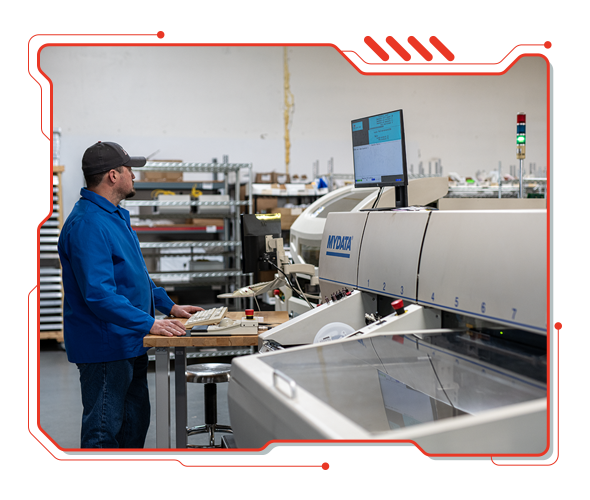 SMT assembled circuit board with surface mount components